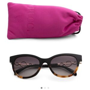 Emilio Pucci Black and Tortoise Sunglasses